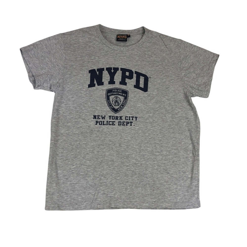 NYPD New York City Police Dept Heather Gray Graphic T-Shirt Mens Medium Cop Core